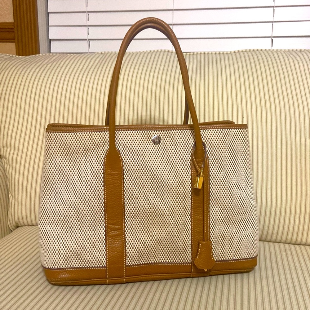Hermes Garden Party Tan-and Brown tote